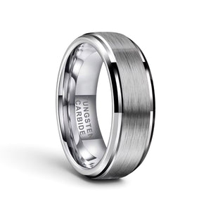 Silver Brushed Tungsten Carbide Ring