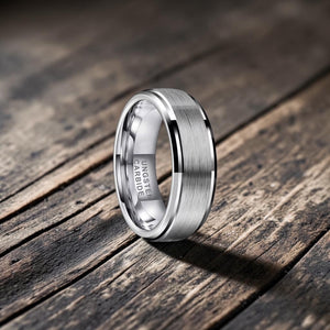 Silver Brushed Tungsten Carbide Ring