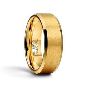 Gold Brushed Tungsten Carbide Ring