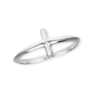 Basic Cross Sterling Silver Ring