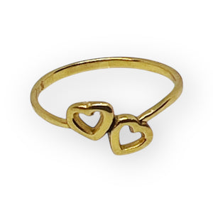 Couple Baby Hearts Sterling Silver Ring