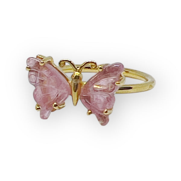 Tourmaline Butterfly Gold Vermeil Ring