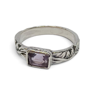Faceted Amethyst Ring in Solid 925 Sterling Silver