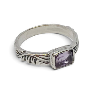 Faceted Amethyst Ring in Solid 925 Sterling Silver