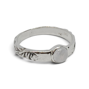 Nature-Inspired Moonstone Sterling Silver Ring