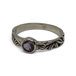Nature-Inspired Amethyst Sterling Silver Ring
