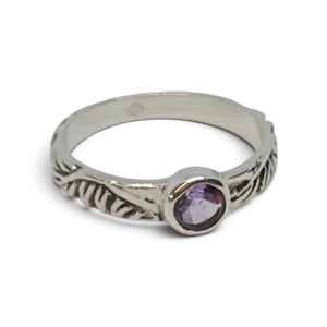 Nature-Inspired Amethyst Sterling Silver Ring