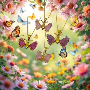 Golden Tourmaline Butterfly Pendant Necklace
