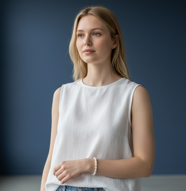 Lustrous Rice Pearl Bracelet