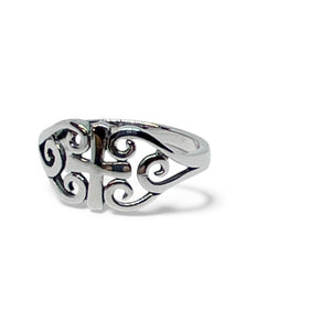 Scroll Cross Sterling Silver Ring