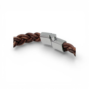 Captain's Catch Leather Stainless Steel Bracelet