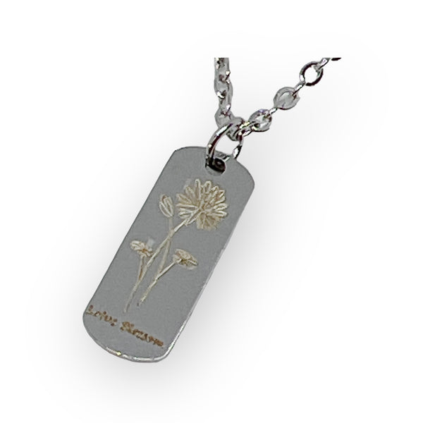 Engraved Flower Necklace