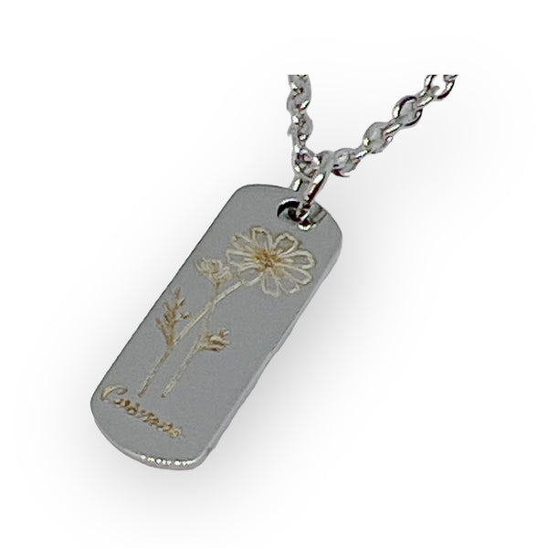 Engraved Flower Necklace