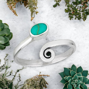 Adjustable Turquoise Sterling Silver Ring