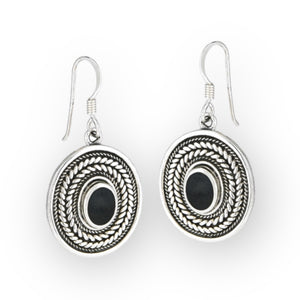 Midnight Braid | Solid 9.25 Sterling Silver & Black Onyx Dangle Earrings