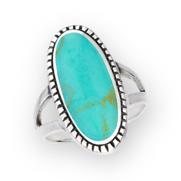 Large Oval Turquoise Sterling Silver Ring