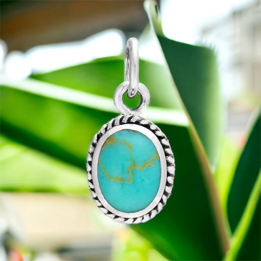 Petite Turquoise Sterling Silver Pendant Necklace