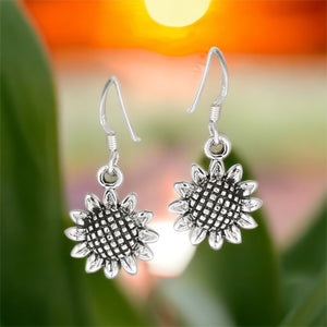 Sunflower Sterling Silver Earrings
