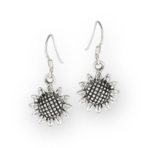 Sunflower Sterling Silver Earrings