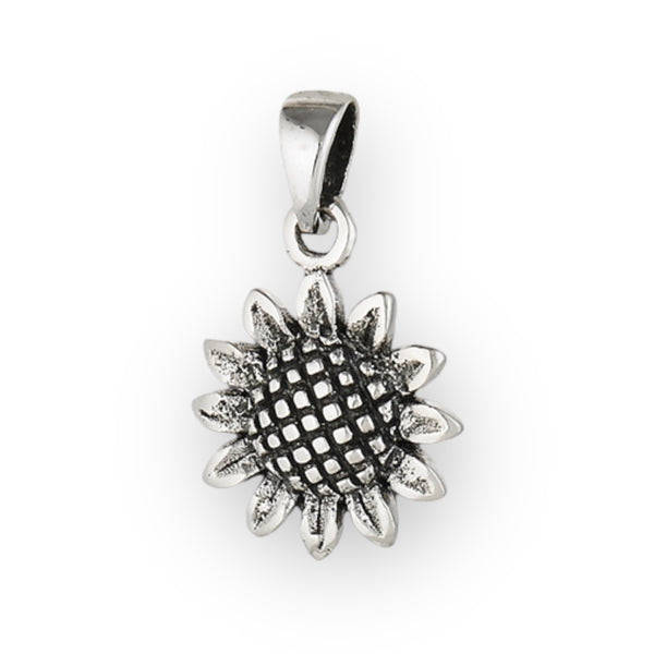 Sunflower Sterling Silver Pendant Necklace