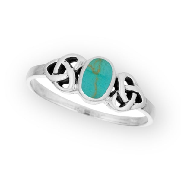 Turquoise Celtic Sterling Silver Ring