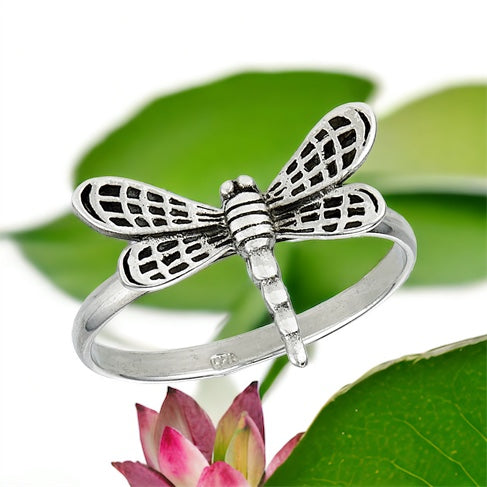 Dragonfly Sterling Silver Ring