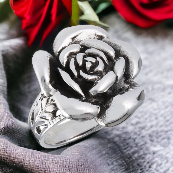 Blooming Rose Sterling Silver Ring