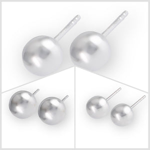 925 Sterling Silver Ball Stud Earrings
