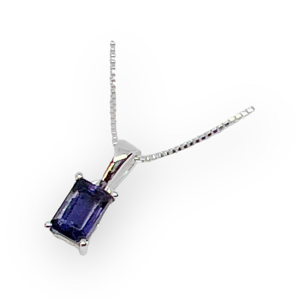 Iolite Sterling Silver Pendant Necklace