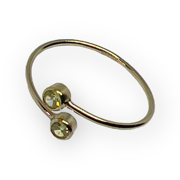 14kt Gold Fill Double Zircon Gemstone Ring