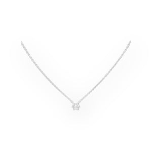 Simple Solitaire Cubic Zirconia Sterling Silver Necklace
