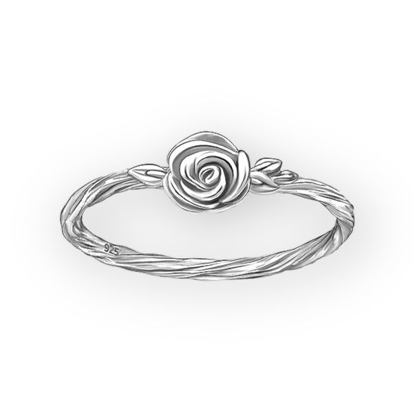 Wrap Rose Sterling Silver Ring