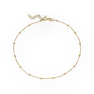 Golden Sterling Silver Satellite Chain Anklet