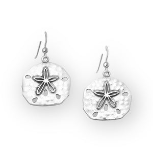 Sand Dollar Sterling Silver Dangle Earrings