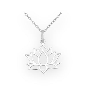 Lotus Blossom Sterling Silver Pendant Necklace