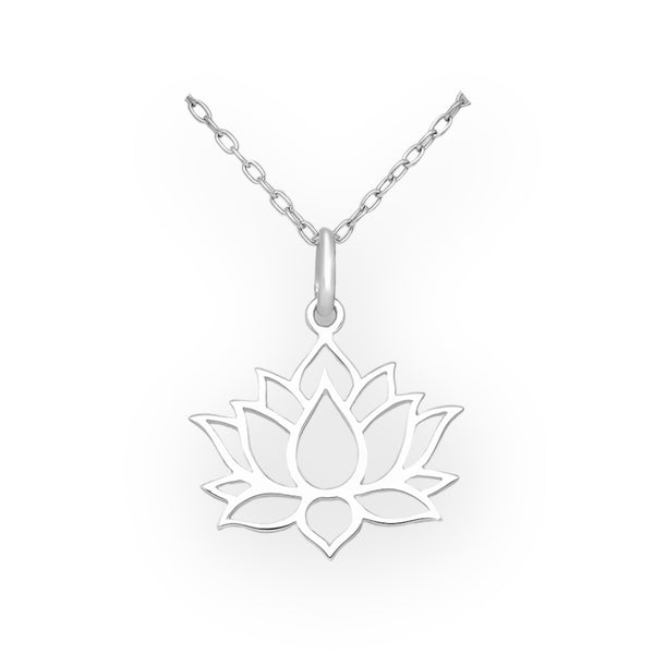 Lotus Blossom Sterling Silver Pendant Necklace