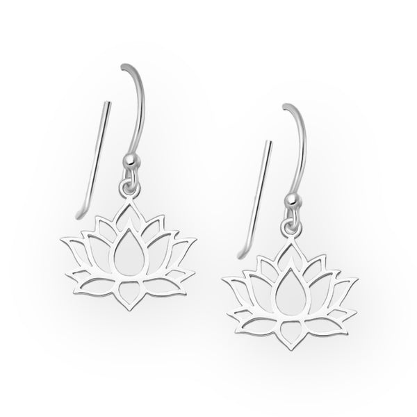 Lotus Blossom Sterling Silver Dangle Earrings