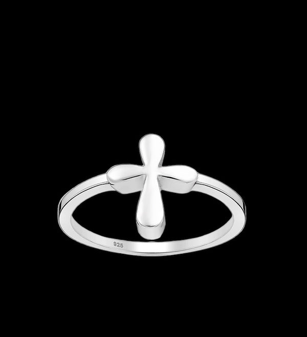Precious Cross Sterling Silver Ring