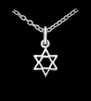 Star Of David Sterling Silver Pendant Necklace