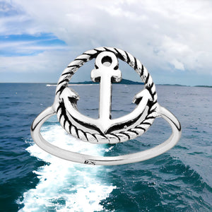 Anchor Sterling Silver Ring