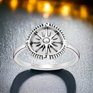 Sterling Silver Compass Ring