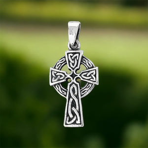 Small Celtic Sterling Silver Cross Necklace