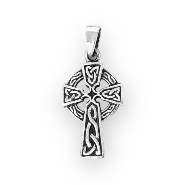 Small Celtic Sterling Silver Cross Necklace