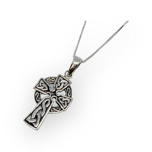 Small Celtic Sterling Silver Cross Necklace