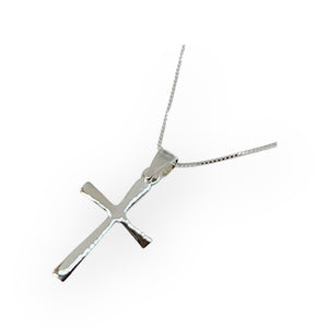 Flare Sterling Silver Cross Pendant Necklace