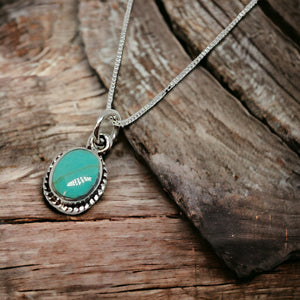 Petite Turquoise Sterling Silver Pendant Necklace