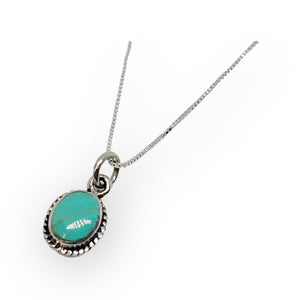 Petite Turquoise Sterling Silver Pendant Necklace