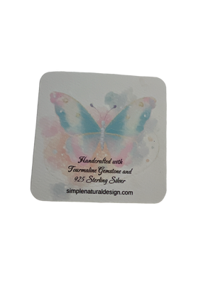 Gemstone Butterfly Sterling Silver Necklace