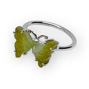 Gemstone Butterfly Sterling Silver Ring
