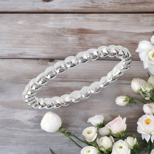 Solid Sterling Silver Bead Ring